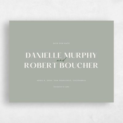 Pale Sage, Green Wedding Save the Date - Finneas Landscape