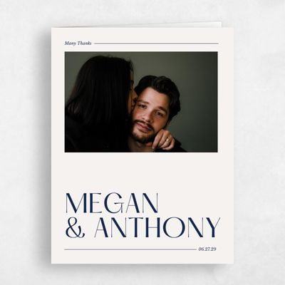 Linen, Beige Wedding Thank You - Vitoria Portrait