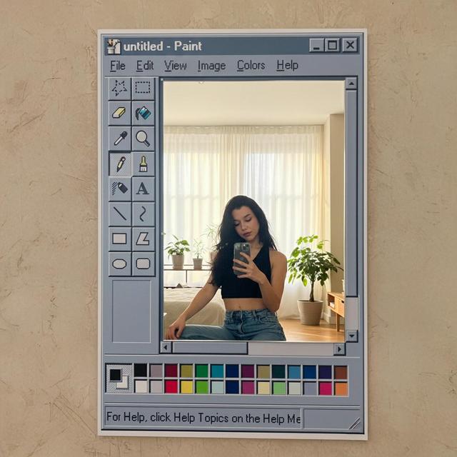Ms Paint Mirror, Retro Windows Paint Inspired Mirror, Nostalgic Aesthetic Decor, Handmade Pixel Mirror, Paint Mirror, Gift for Designers