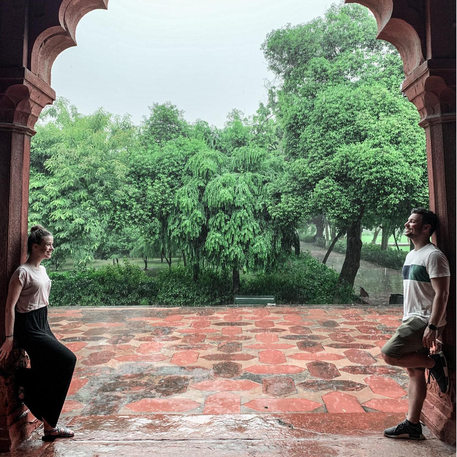 August is monsoon season in India and we got caught in a downpour outside the Taj Mahal.