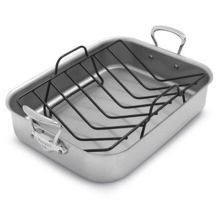 Sur La Table Tri-Ply Stainless Steel Roasting Pan, 16" x 13"