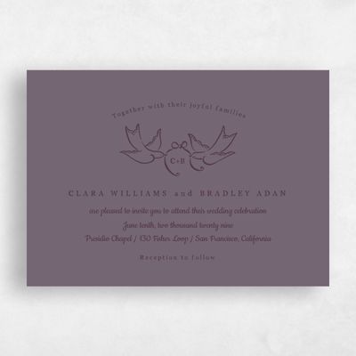 Dusty Purple Wedding Invitation - Camarine Landscape