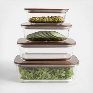8-Piece Rectangular Storage Container with Lid Set
