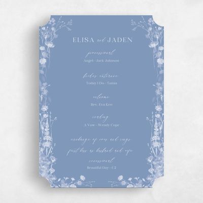 Blue Ticket Wedding Program - Harley