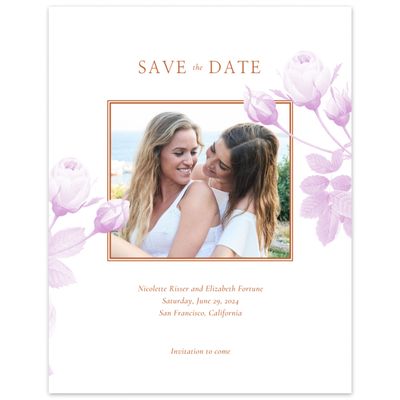 Pink Wedding Digital Save the Date - Milna Portrait
