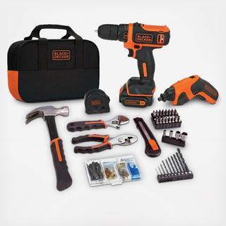 Black+Decker 20V Lithium Ion Drill/Driver 68 Piece Project Kit