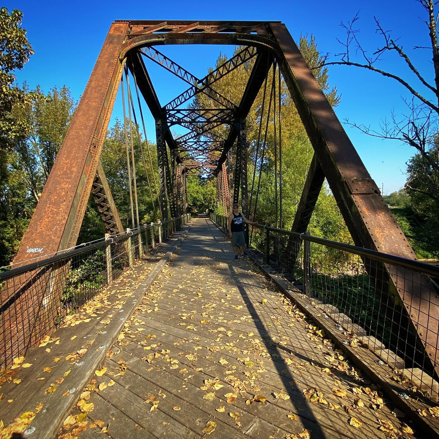 At the beginning of the Willapa Hills trail in Chehalis.
