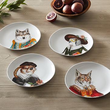 Dapper Animal Salad Plates