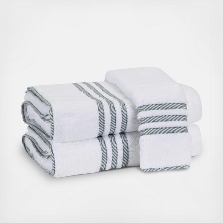 Striped Trim Hand Towel