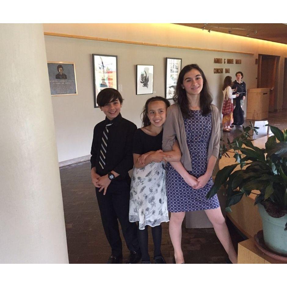 Norma, Victor, and Sofia at a piano concert