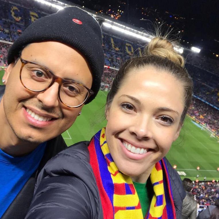 In Barcelona, our FAVORITE city, watching FC Barcelona whoop Rayo Vallecano