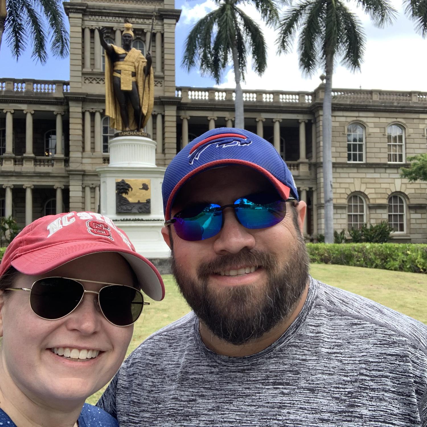 In front of the palace in Honolulu