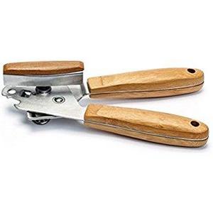 Manual Can Opener - Stainless Steel with Bamboo Wooden Handle