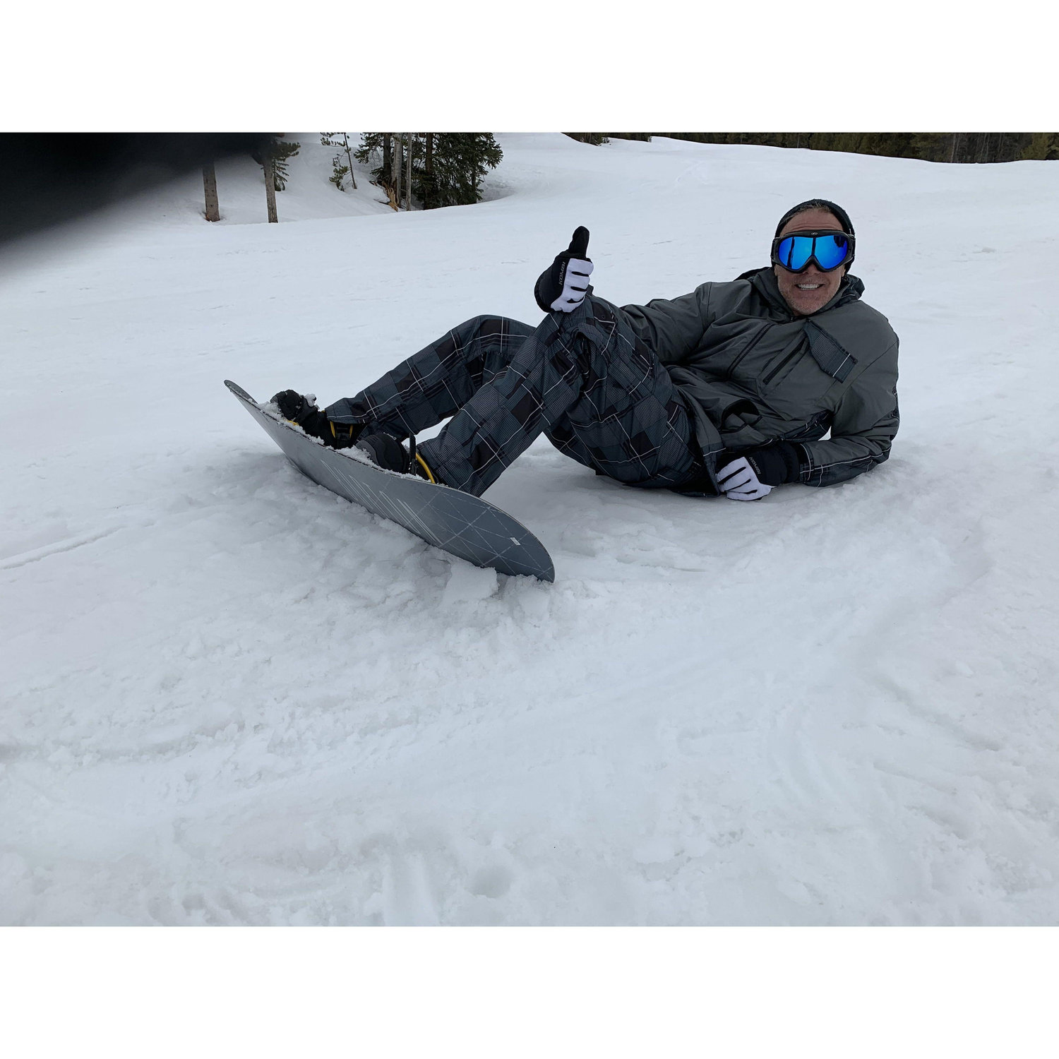 We spent most of the day on the ground when learning to snowboard