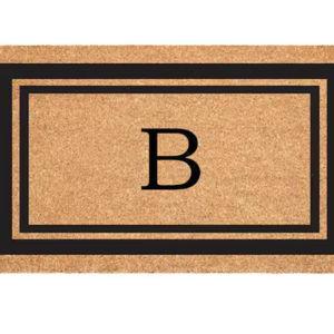 Black Border Door Mat 24 in. x 36 in. Monogram B Door Mat