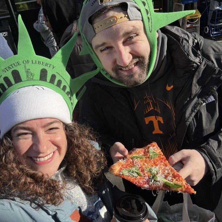 Katelyn's NYC pizza crawl birthday party in frigid temperatures