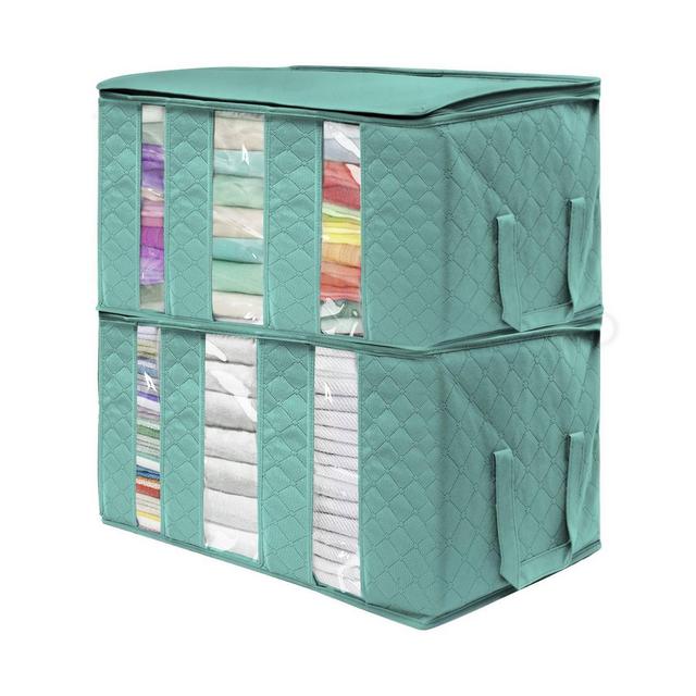 Sorbus Foldable Fabric Storage 3 Sectional Organizer Bag, Pack of 2