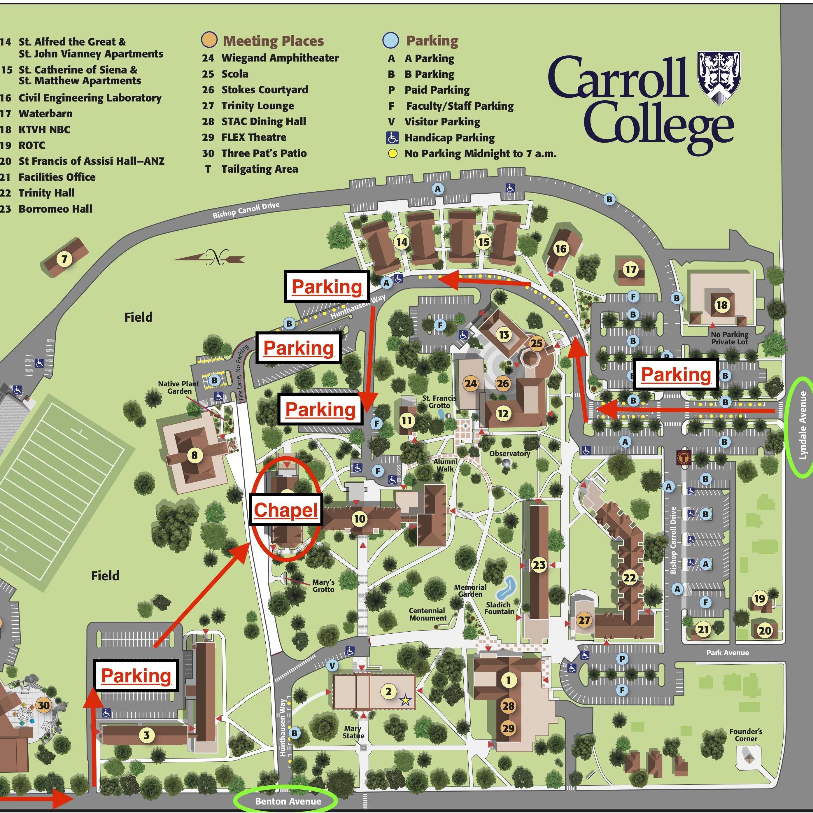 Carroll College Campus Map