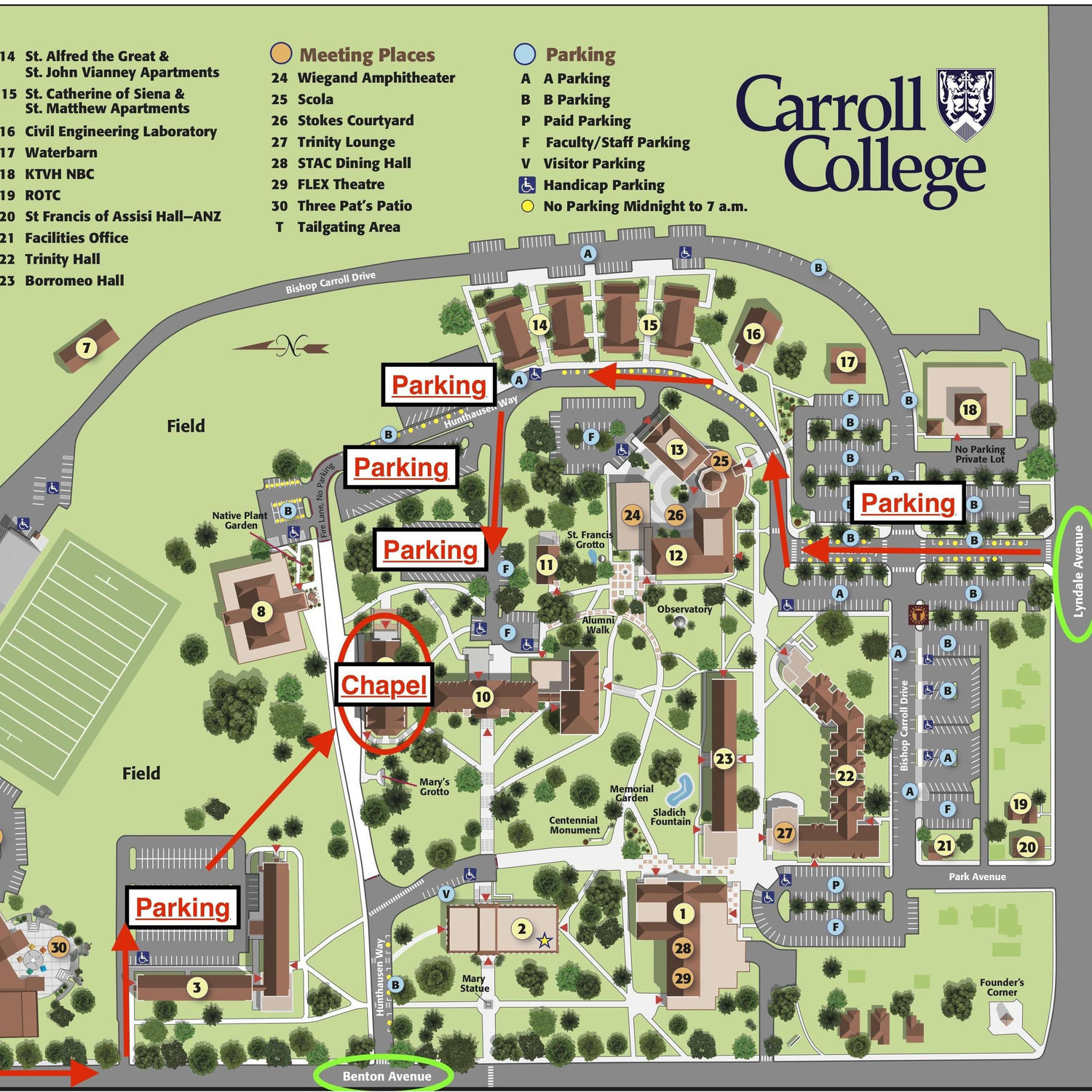 Carroll College Campus Map