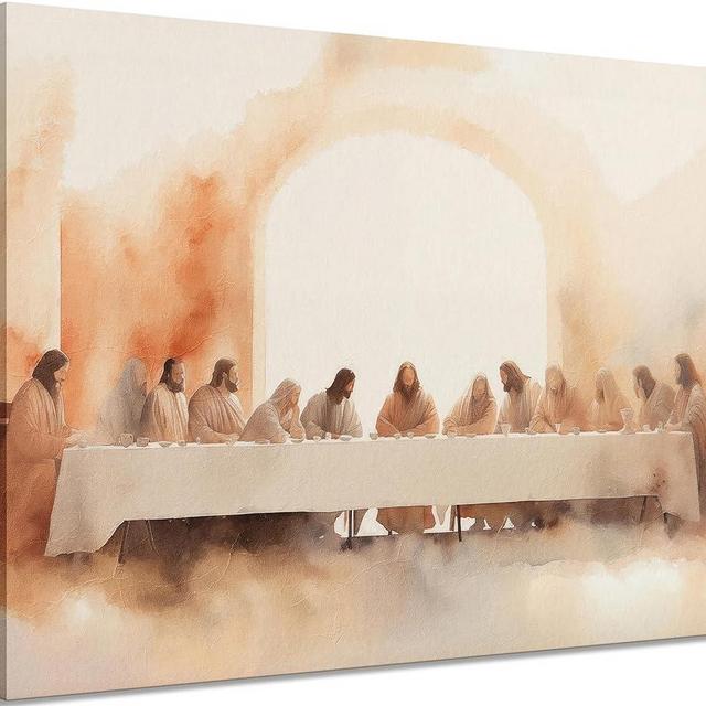The Last Supper Canvas Wall Art Painting Bible Story Christian Jesus and Twelve Apostles Painting Picture Wall Decor Poster Print Artwork for Office Church bedroom Home Decoration