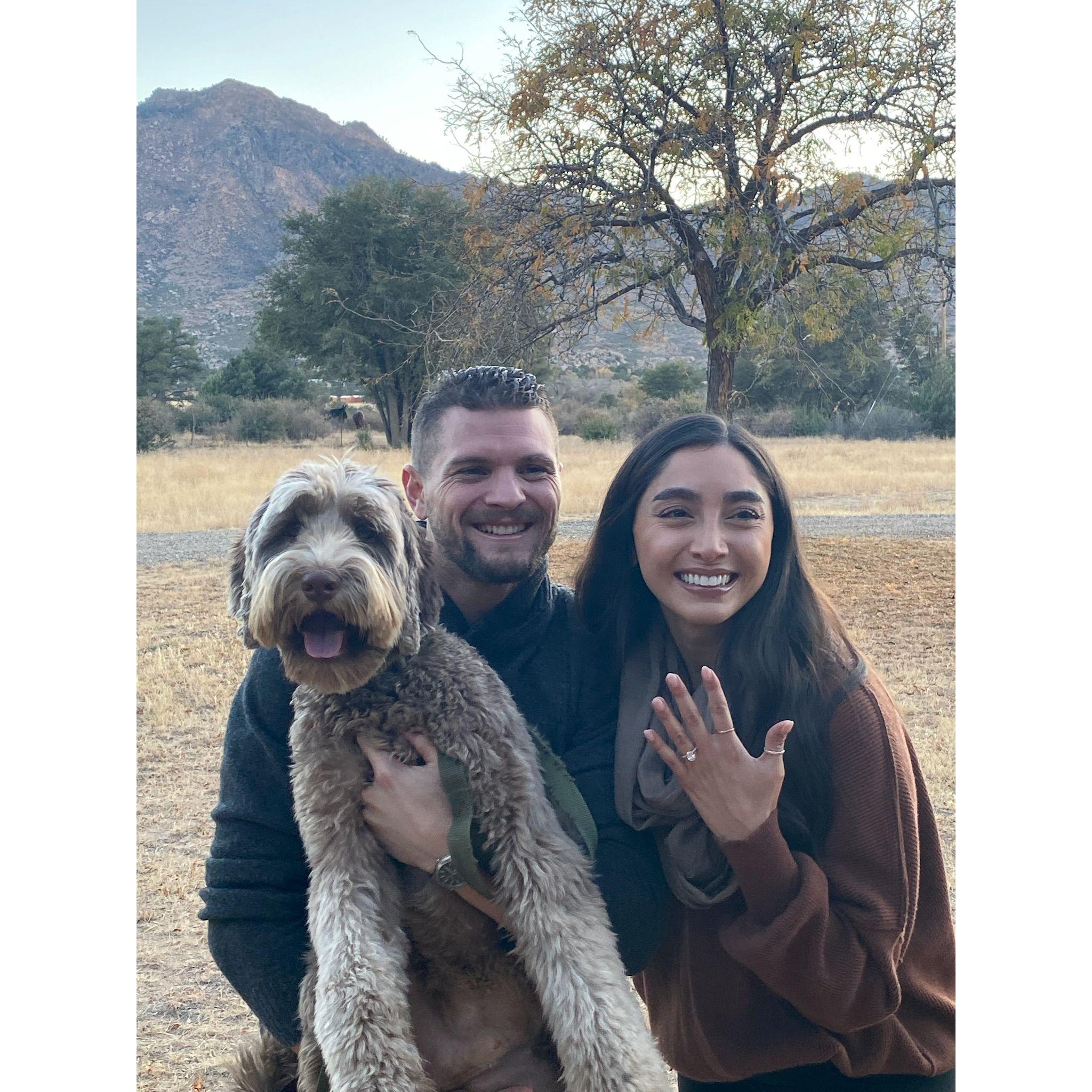 The engagement! Enjoying one of our favorite places in Prescott 💍