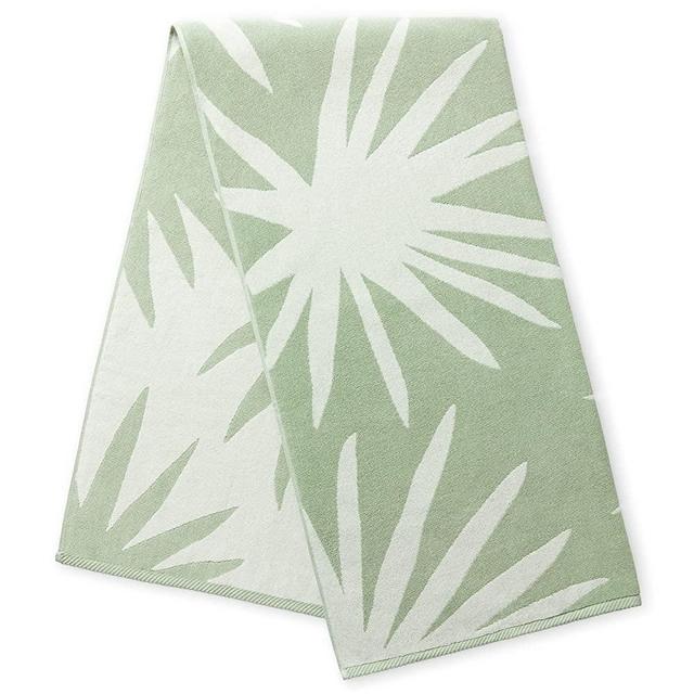 Laguna Beach Textile Co. Tropical Cabana Beach Towel - Oversized, Plush 630 GSM Cotton - Agave Green