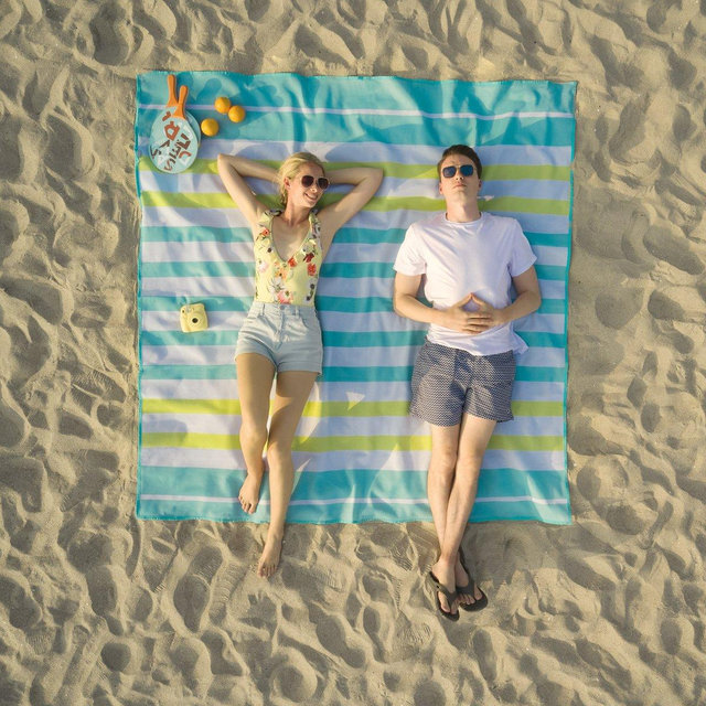 LIME STRIPE Sandlite Beach Blanket