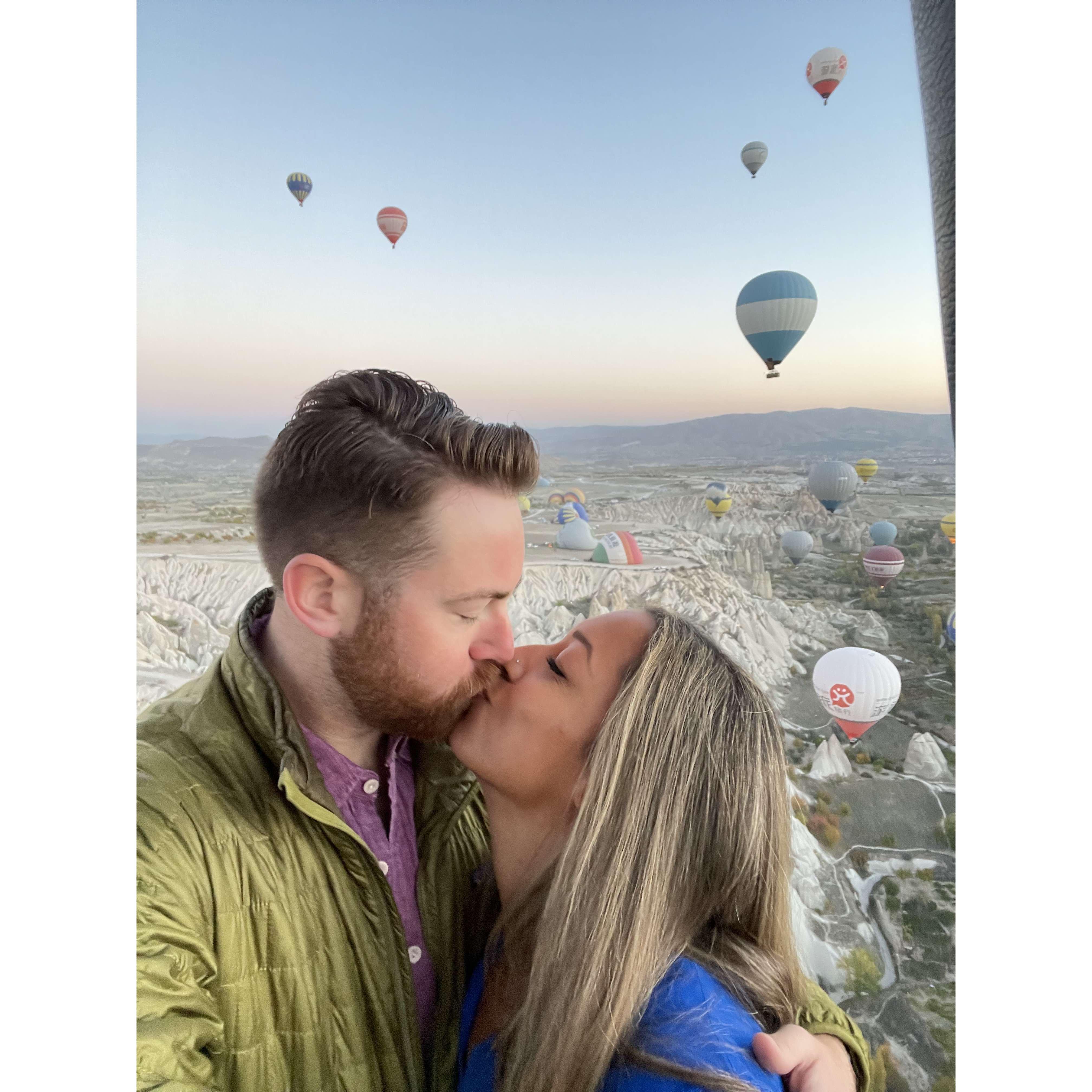 Victoria successfully convinced Julian to ride a hot air balloon in Cappadocia, and he doesn't regret a single thing.