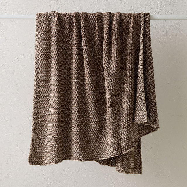 Stone Washed Cotton Throw, 50x60, Chocolate