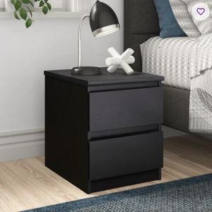 Jada 2 - Drawer Nightstand - Black Woodgrain