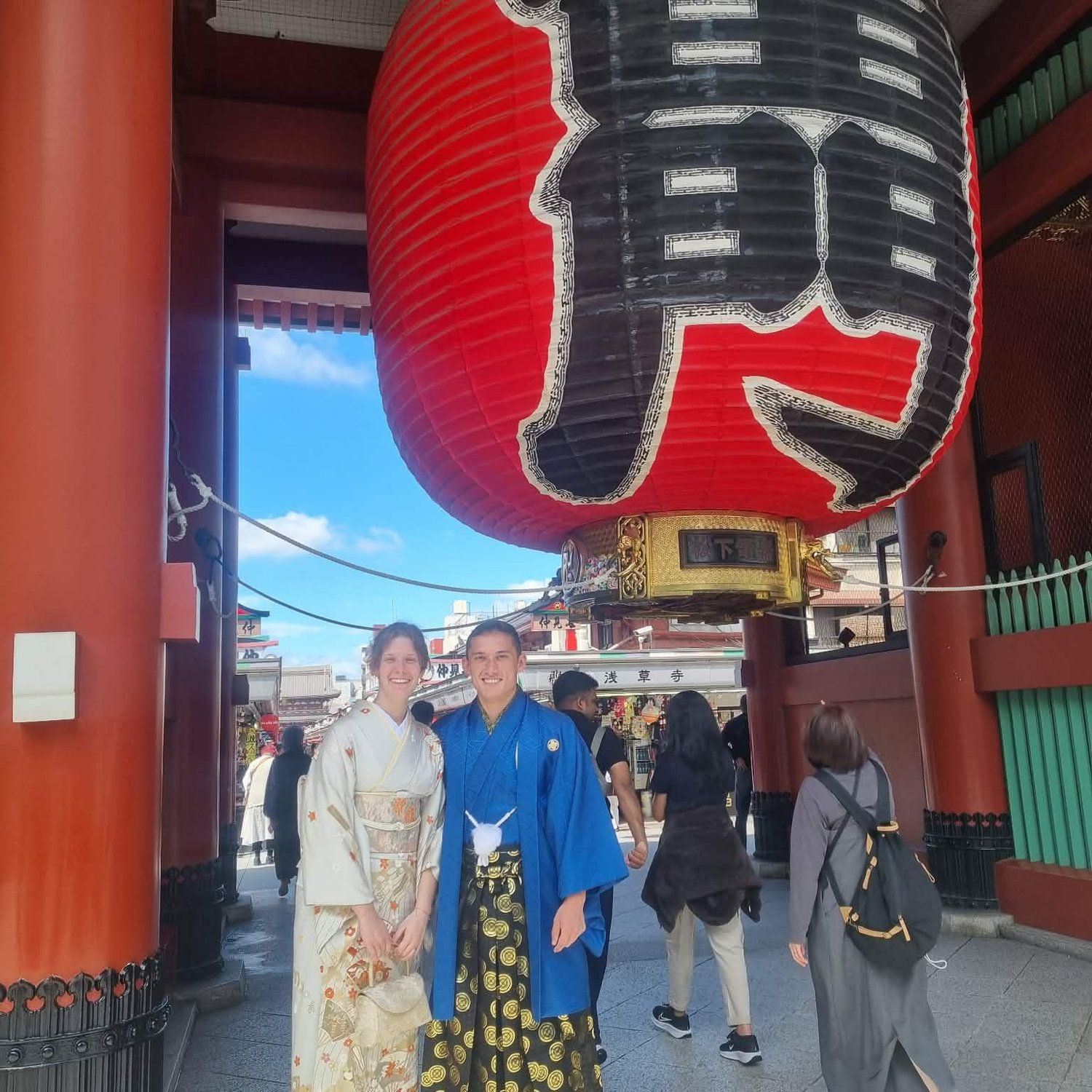 Traveling in Japan wearing traditional Kimonos