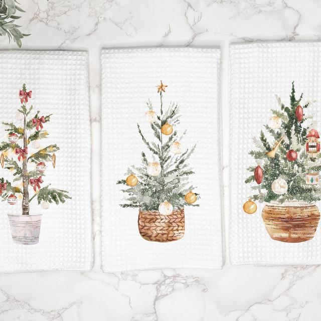 Cute Christmas Tree Kitchen Tea Towel |...