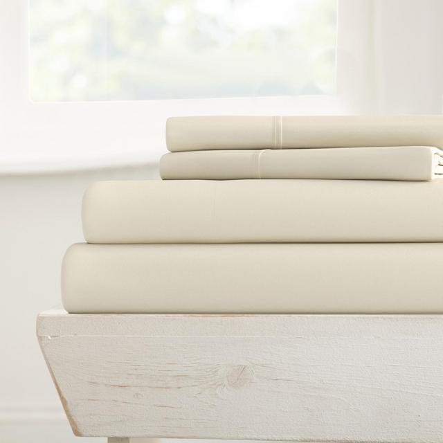 Becky Cameron, Easy Care, Solid Sheet Set, Queen, Ivory Off-White