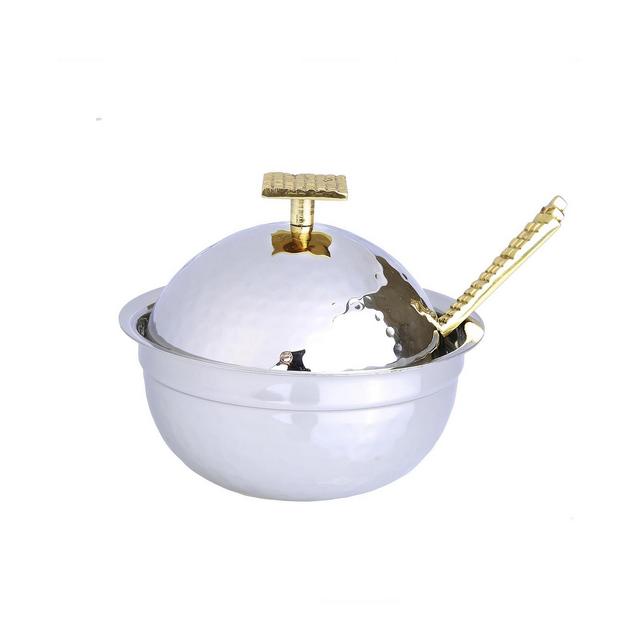 Classic Touch Two Tone Stainless Steel Honey Dish
