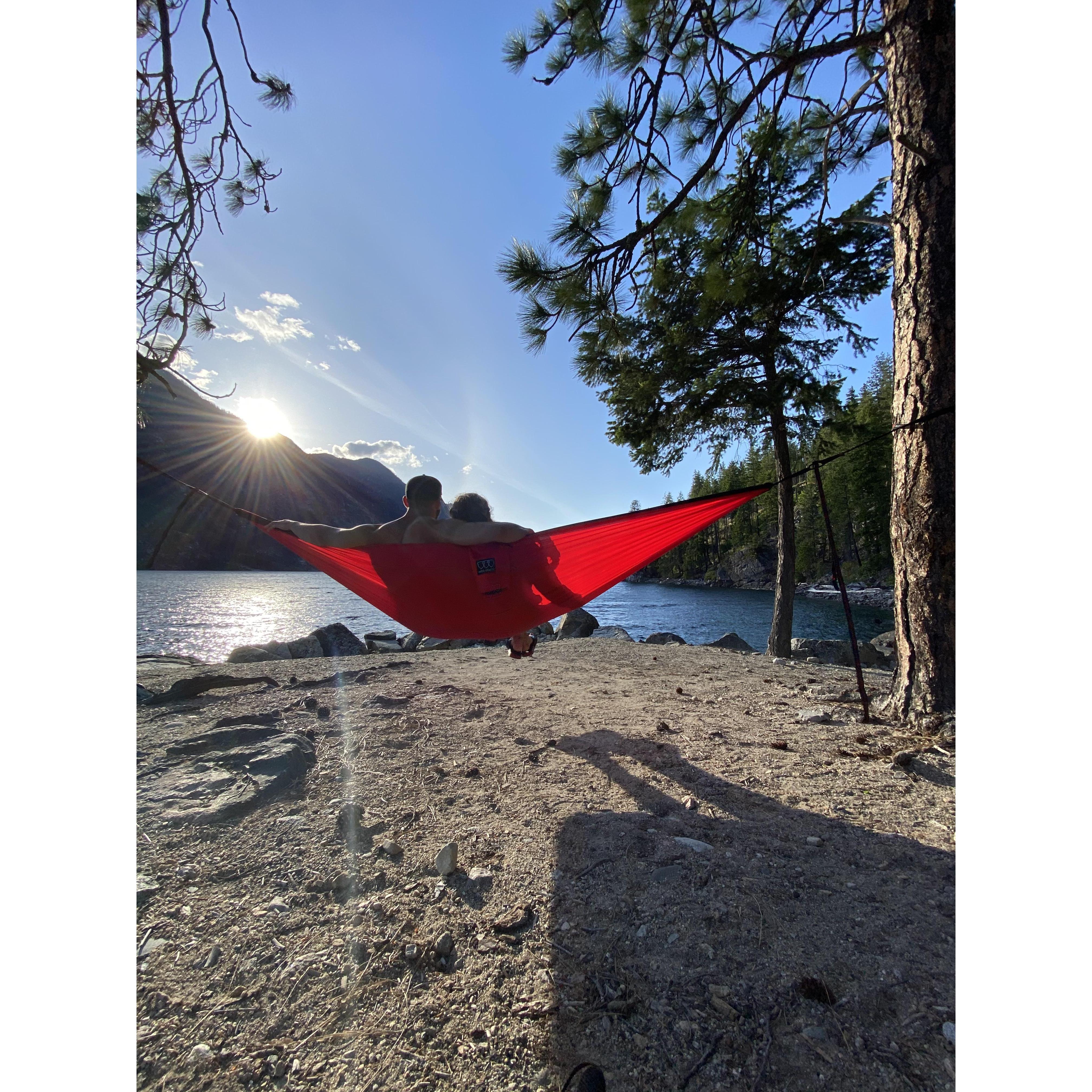 Hammocking is our favorite past time with a good book and a great view!