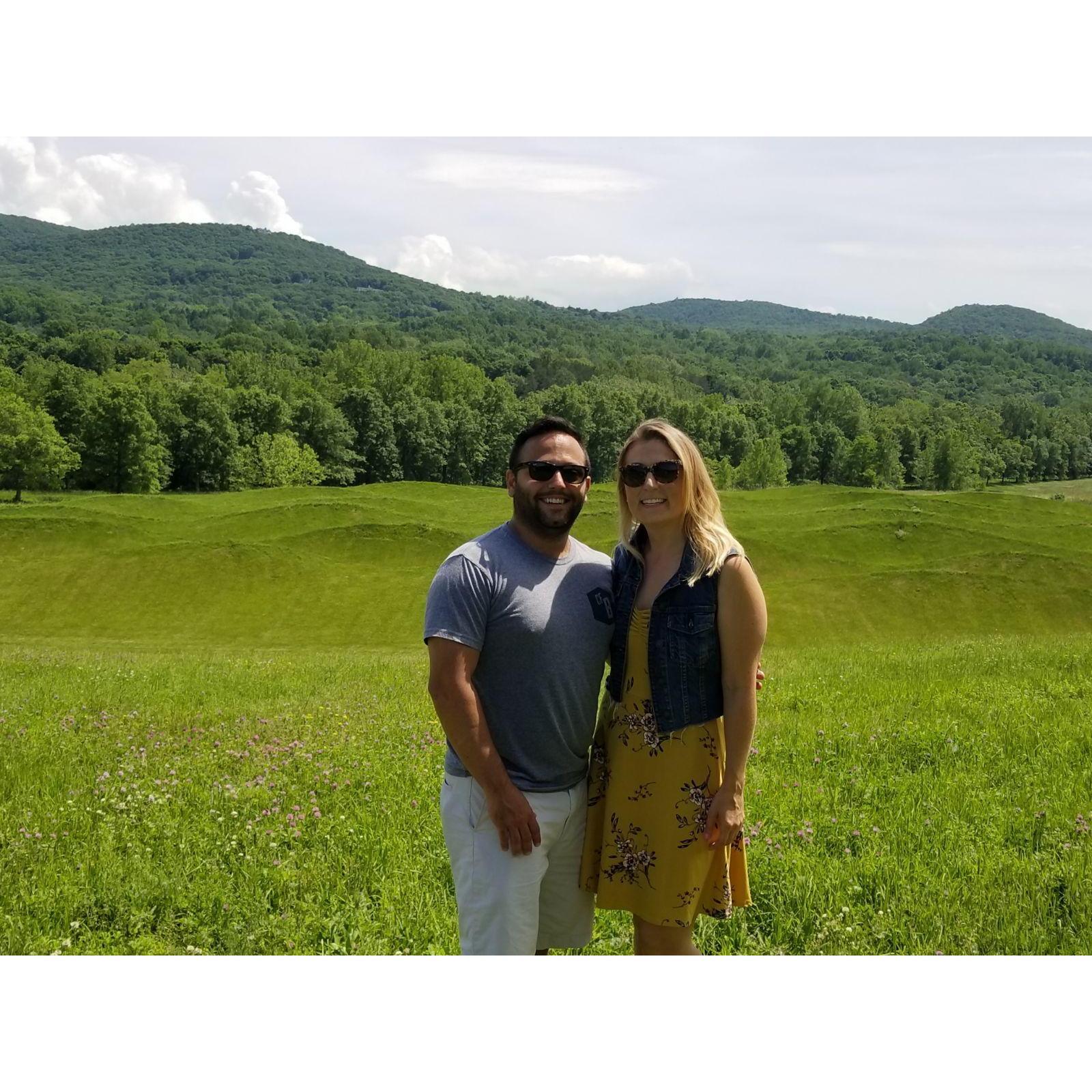 Exploring Storm King on a very hot day with Eric's future in-laws.