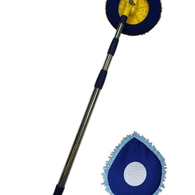 Chomp Long Handle Dust Mop:5 Minute CleanWalls Extendable Wall Washer, Ceiling Cleaner and Baseboard Duster - Telescoping Dry Dust / Wet Wash Cleaning Mop with Washable Microfiber Pad