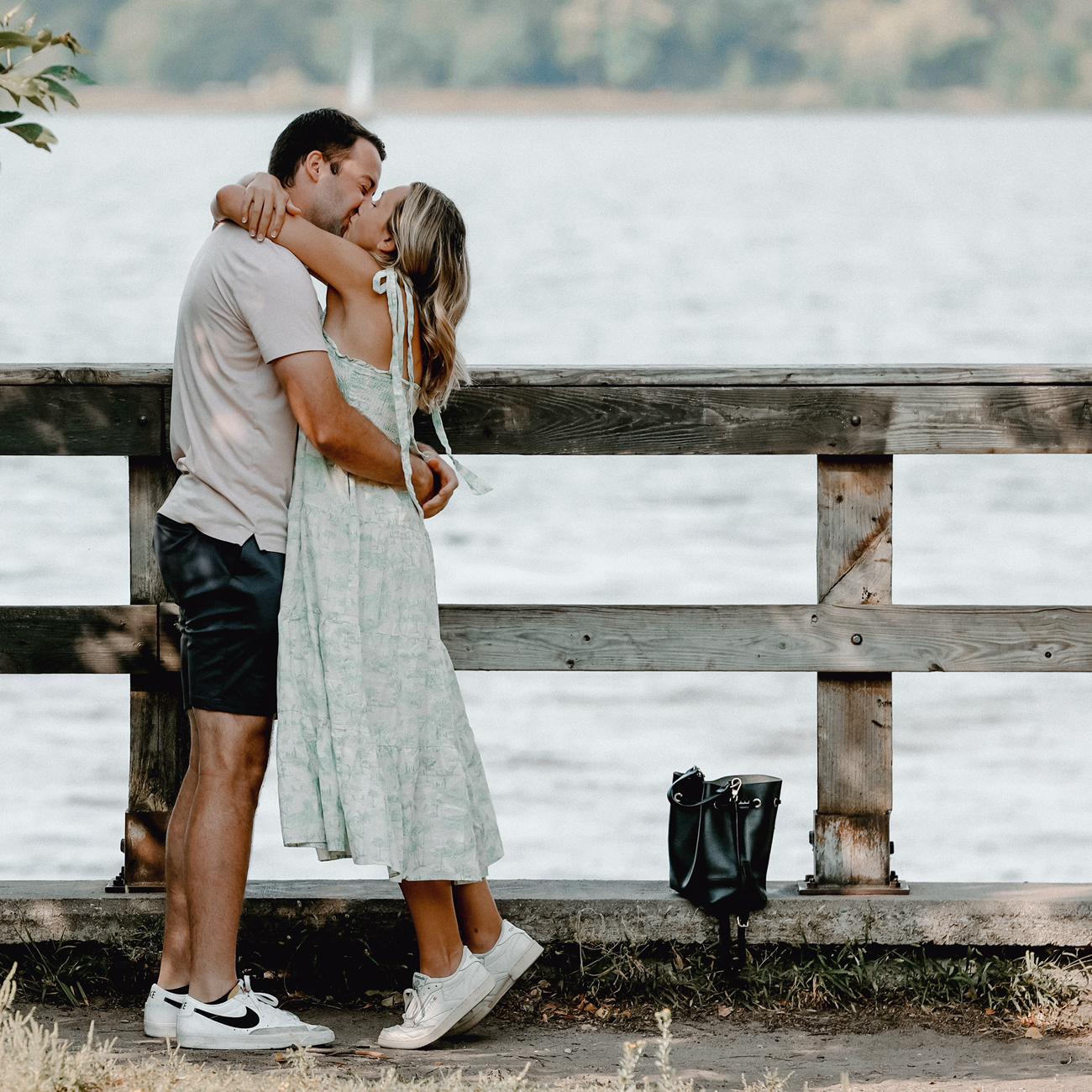 The day we got engaged! Matt proposed by the lake in Minneapolis where we went on our first date