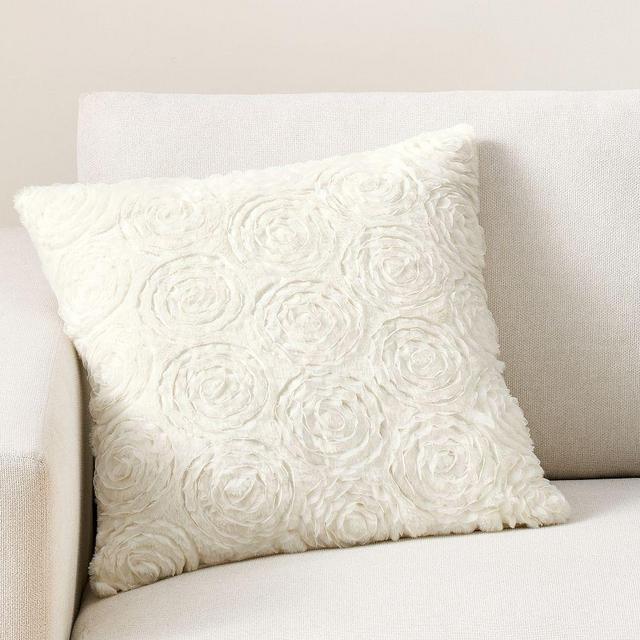 LoveShackFancy Organza Rosette Pillow Cover, Ivory Multi, 20"