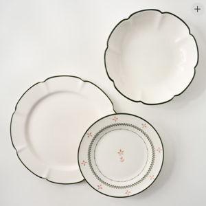 Green Luna Scalloped 3-Piece Place Setting