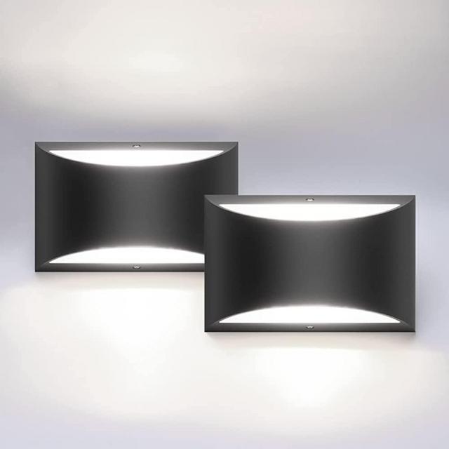 Aipsun Indoor Black Modern LED Wall Sconce Interior Wall Lights Set of 2 Up and Down Wall Mount Light for Living Room Bedroom Hallway Corridor Conservatory Cool White 6000K(with G9 Bulbs)