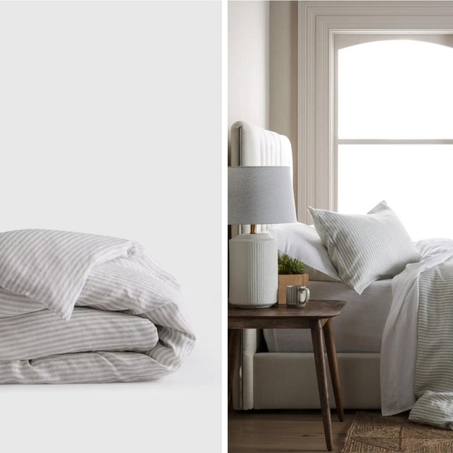European Linen Stripe Duvet Cover