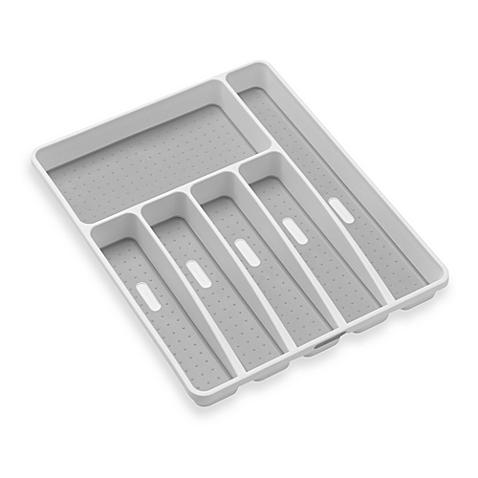 madesmart® 6 Compartment Cutlery Tray in White/Grey