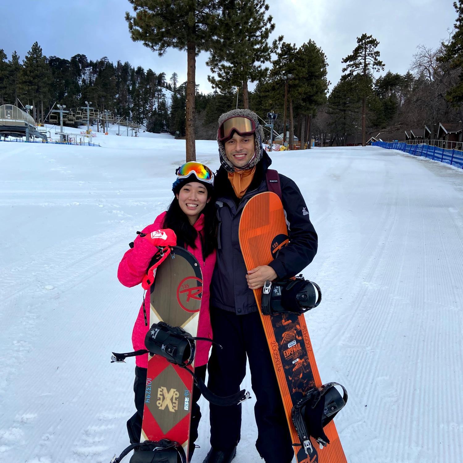 Our first time snowboarding together!
