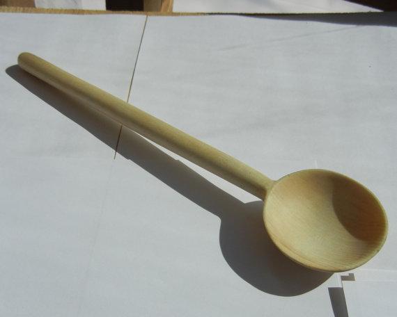 Beautiful Hand Carved Wooden Sauce Spoon, Aspen wood