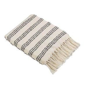 White Throw Blanket with Black Stripes - Threshold™