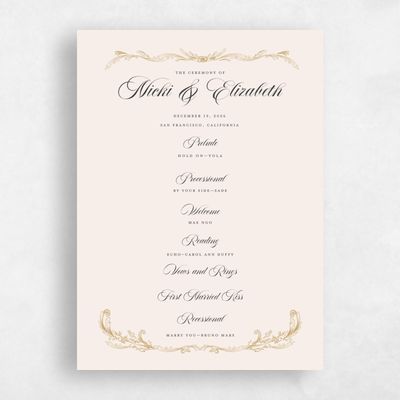 Dijon, Beige Wedding Program - Leonid