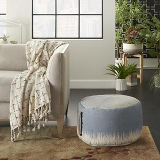 Life Styles Stonewash Drum Pouf