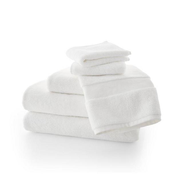 Organic Turkish Cotton 800-Gram White Towels, Set of 6