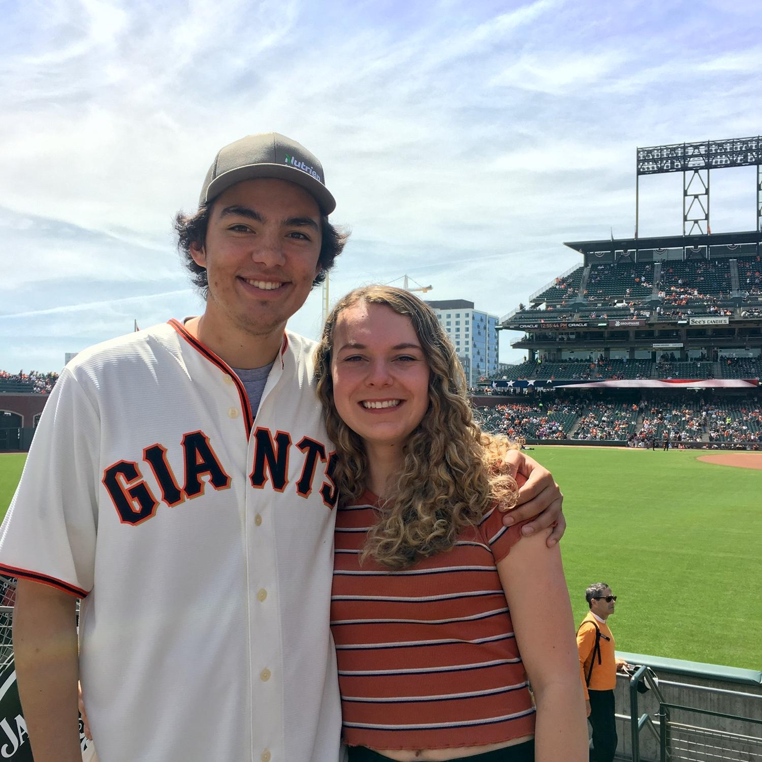 April 2019, Jeff showing Meghan one of his favorite spots in the Bay, Oracle Park!